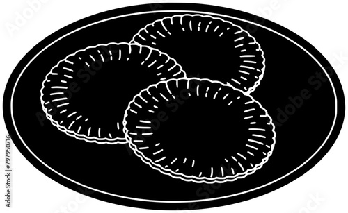 sardinia illustration honey silhouette delicious logo sardinian icon pastry outline food sardegna plate traditional meal fried seada seadas snack shape gastronomy gourmet dish for vector graphic