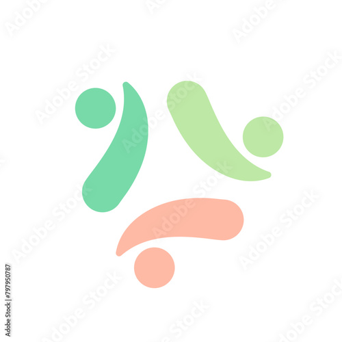 3 togetherness union logo vector