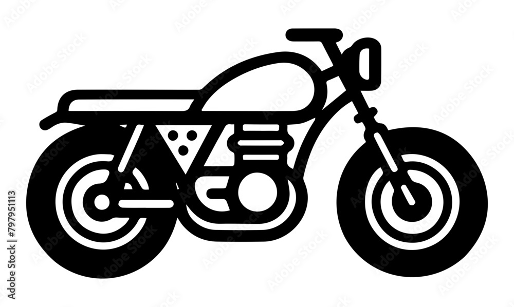Motorcycle icon isolated on white. Motorcycle icon isolated on white.
