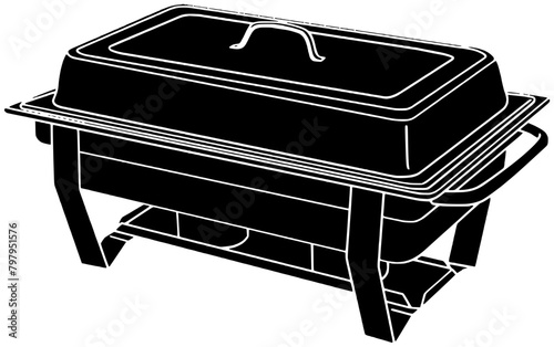 chef illustration caterers silhouette buffett logo catering icon restaurant outline buffet food meal tray self-service cafeteria canteen cuisine dish shape selfservice cookhouse refectory for vector