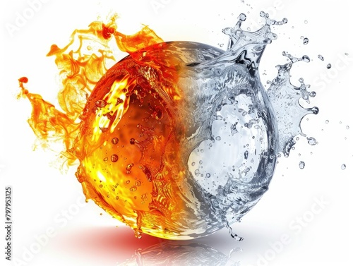 Elemental clash: water meets fire in a dynamic dance. © Sebastian Studio
