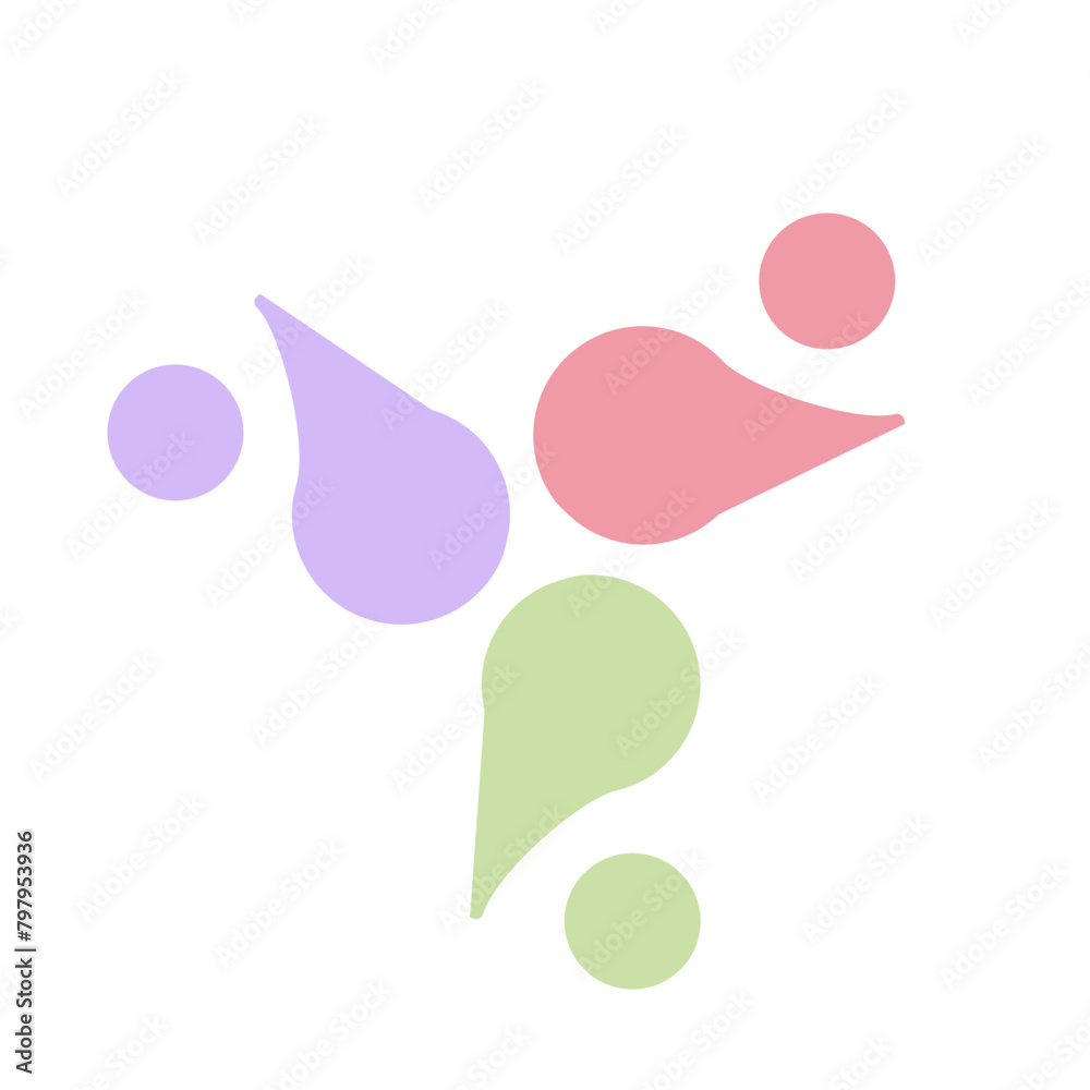 Obraz premium 3 togetherness union logo vector