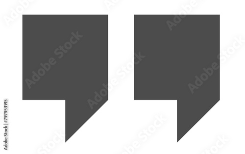 PNG, Set of quote mark. Quotemarks outline, inverted commas or talking marks collection. Quotes sign in flat design. Quotation signs. Talk bubble speech icon on white background. Vector illustration.