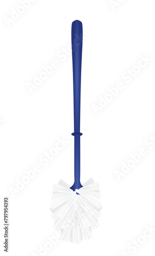Blue  toilette brush. vector illustration