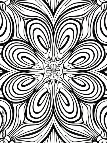 Black and White Abstract Mandala Design