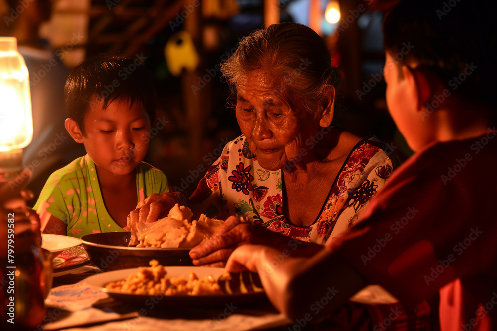 Gawai Dayak night, family meal, traditional food
