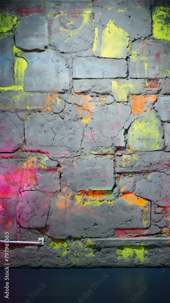Fototapeta premium b'Colorful graffiti on a brick wall'