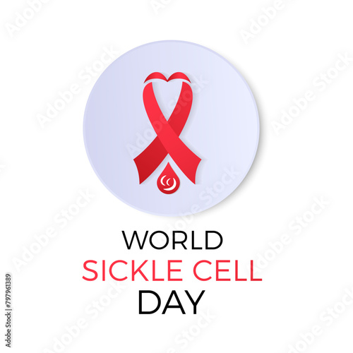 World Sickle Cell Day health awareness vector illustration. Disease prevention vector template for banner, card, background.