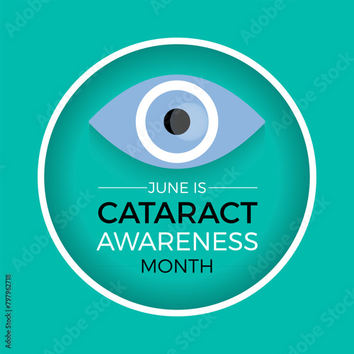 Cataract awareness month health awareness vector illustration. Disease prevention vector template for banner, card, background.