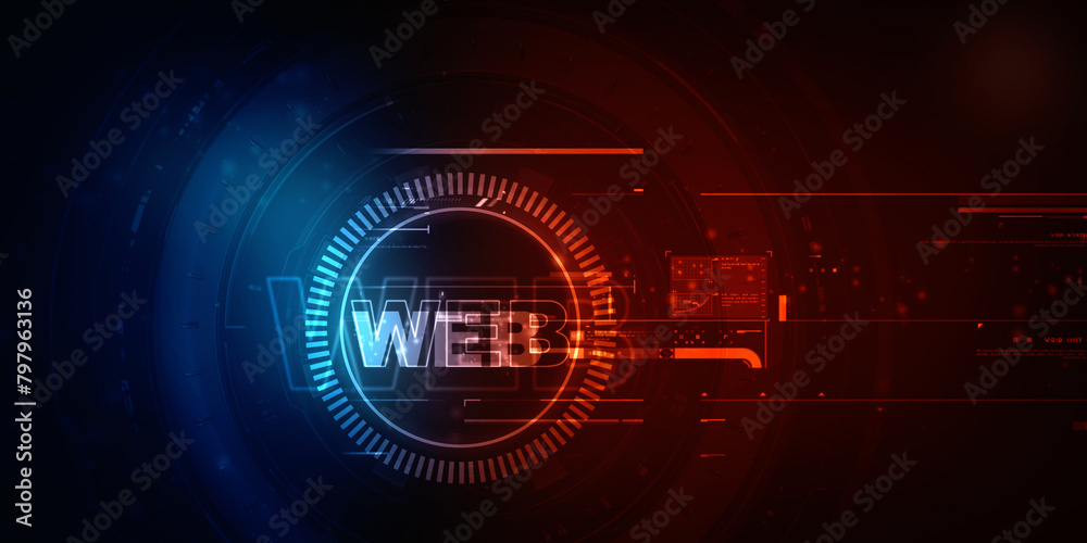 2D illustration Web against glowing technological background 2D illustration Web against glowing technological background