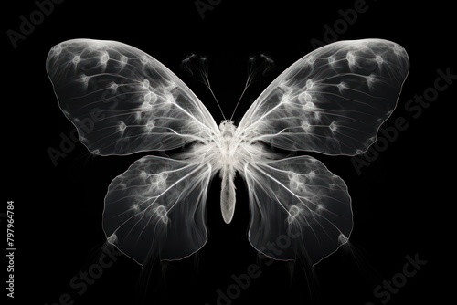 Butterfly x-ray magnification monochrome. photo