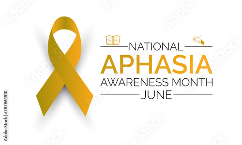 National Aphasia Awareness Month health awareness vector illustration. Disease prevention vector template for banner, card, background.