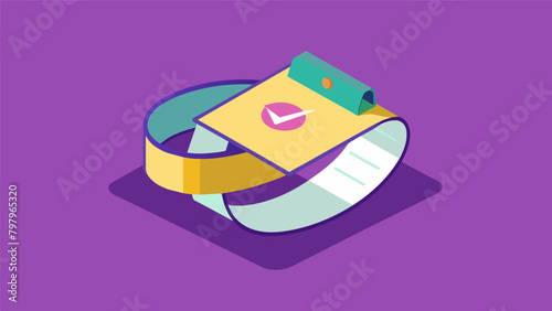 Utilizing a visual reminder such as a postit note or bracelet to act as a cue to pause and assess compulsive behaviors.. Vector illustration