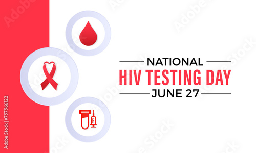 National HIV Testing Day health awareness vector illustration. Disease prevention vector template for banner, card, background.