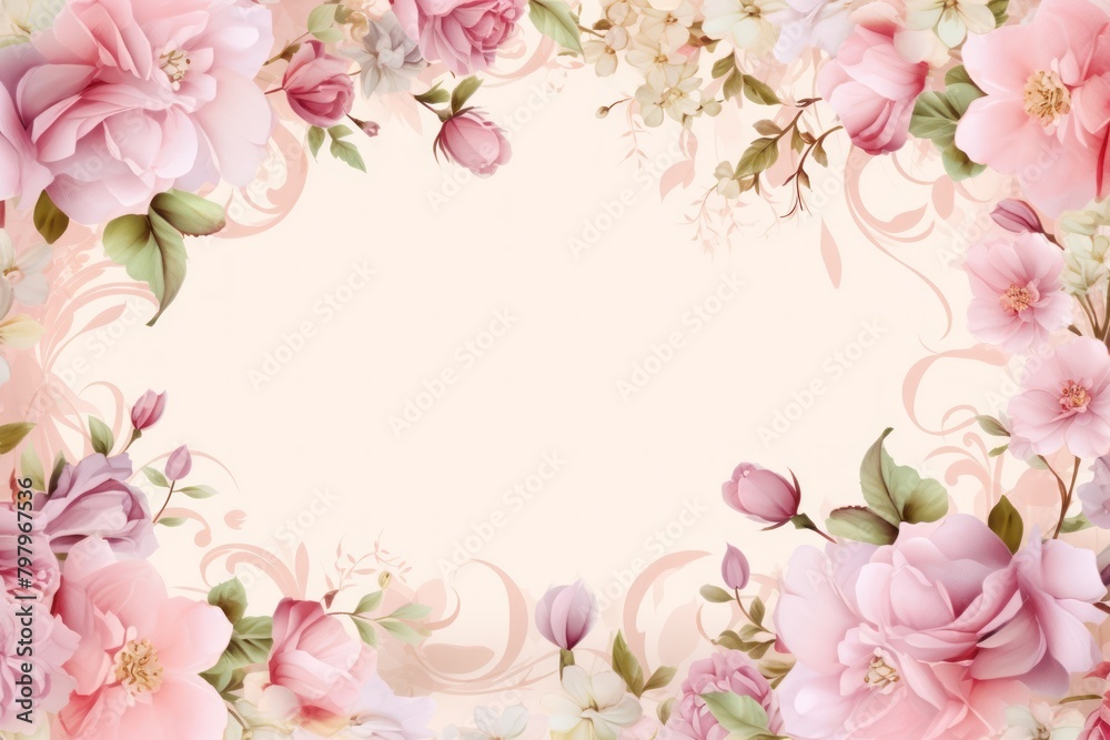 Rose flower frame border backgrounds blossom pattern.