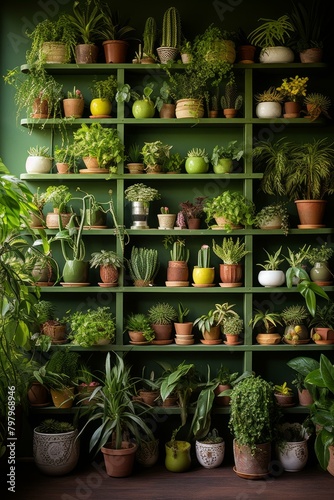 b'An Abundance of Greenery: A Collection of Potted Plants'