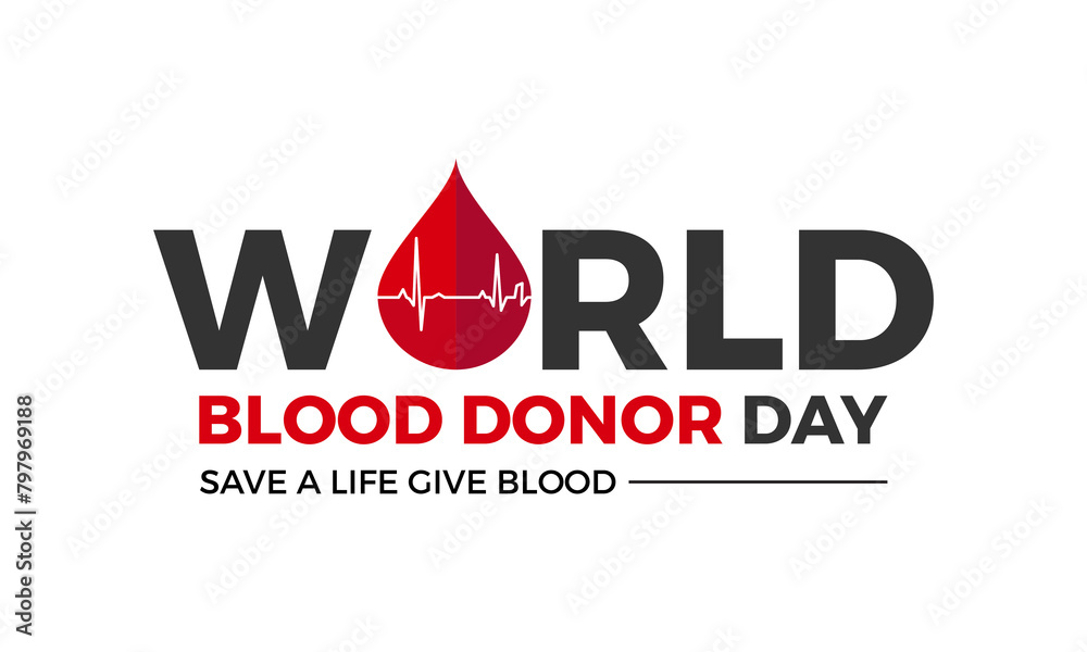World Blood Donor Day health awareness vector illustration. Disease prevention vector template for banner, card, background.