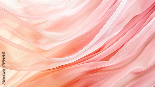 An exquisite luxury background in a soft pale coral hue with a delicate peachy pink shade featuring a charming color gradient whimsical blurred lines and stripes suggesting a sense of drape