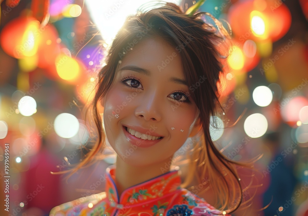 Portrait of a young Asian woman in traditional Chinese clothing Portrait of a young Asian woman in traditional Chinese clothing