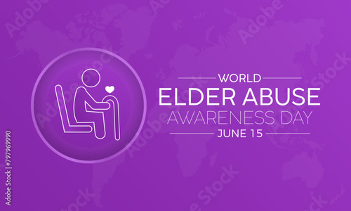 World Elder Abuse Awareness Day health awareness vector illustration. Disease prevention vector template for banner, card, background.