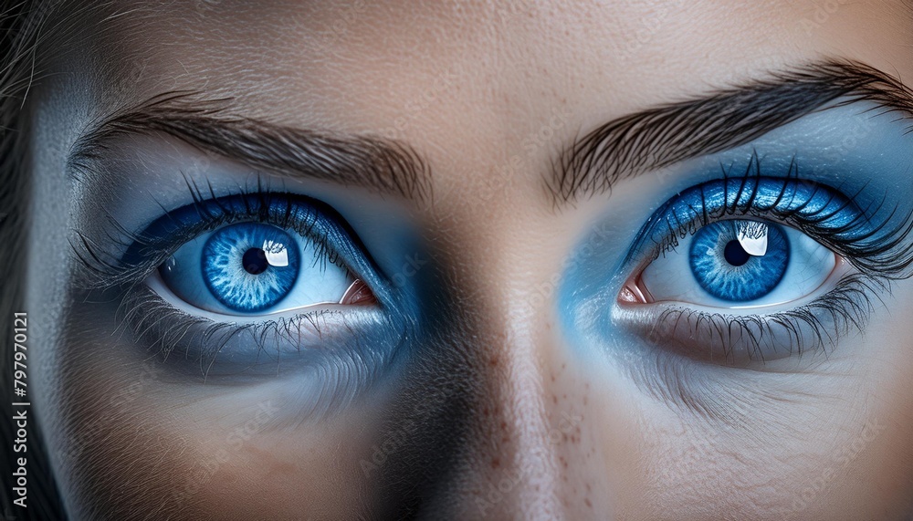 A macro photo of blue eyes A macro photo of blue eyes