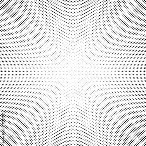 Halftone gradient sun rays pattern. Abstract halftone vector dots background. monochrome dots pattern. Vector background in comic book style with sunburst rays and halftone. Retro pop art design. 