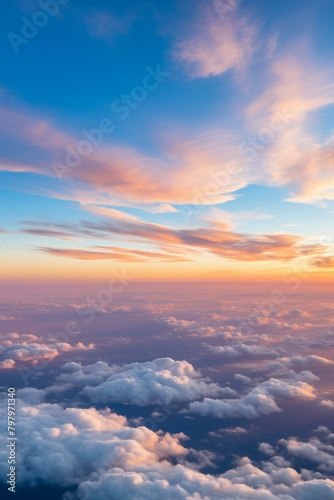b'above the clouds during sunset' © Adobe Contributor