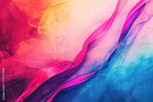 Colors of July, abstract background with colors in blue, orange, shocking pink, purple hues, and with copyspace for your text. Summer background banner for special or awareness day, week or month photo