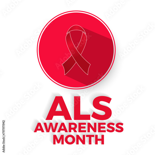 ALS (Amyotrophic lateral sclerosis) awareness month health awareness vector illustration. Disease prevention vector template for banner, card, background.