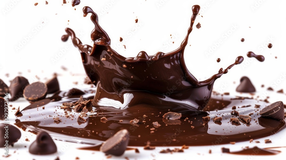 Image of dark Chocolate splash isolated Image of dark Chocolate splash isolated