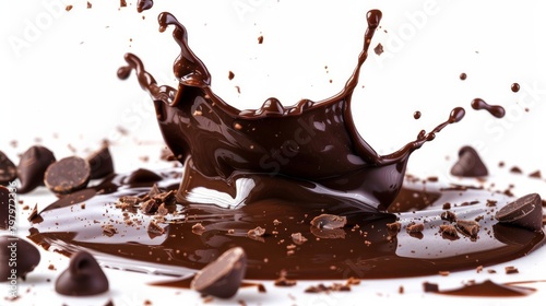 Image of dark Chocolate splash isolated