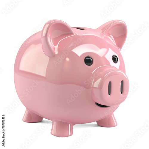 PNG 3D Ceramic Piggy Bank Icon Isolated On Transparent Background
