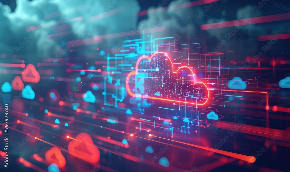 A creative representation of cloud data concept A creative representation of cloud data concept