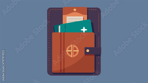 A sophisticated leather passport holder with multiple compartments and a refined monogram making travel both fashionable and functional..