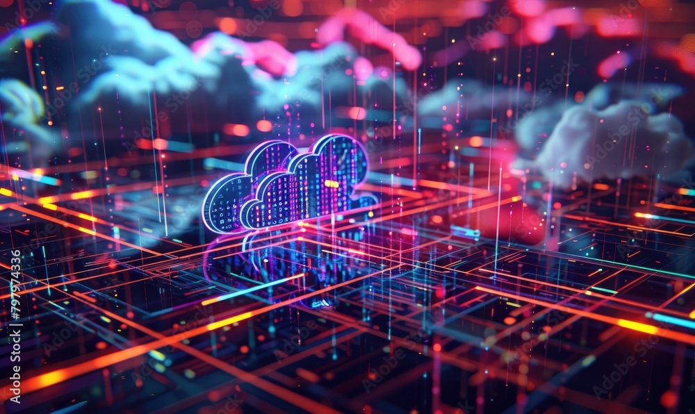 Abstract visualization of cloud data concept Abstract visualization of cloud data concept