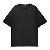 PNG Oversized Black Blank T-shirt Mockup Isolated On Transparent Background
