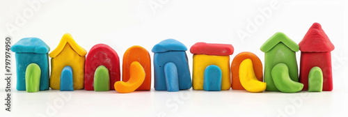 Abstract background with Play dough structures photo
