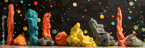 Abstract background with Play dough structures