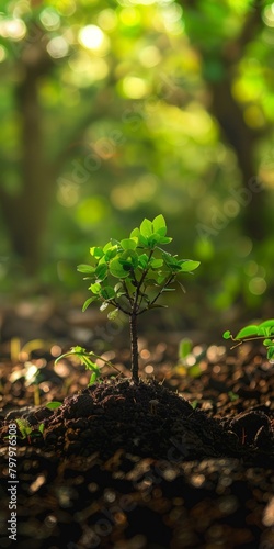 b'Growing Green Plant in the Forest'