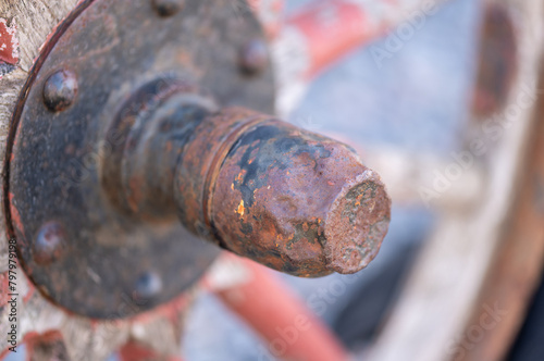close up of a rusty bolt