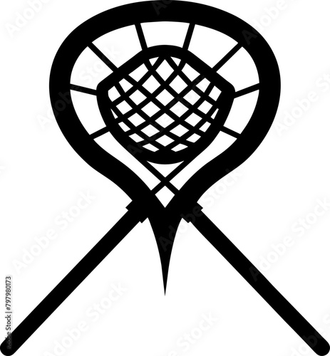 Modern lacrosse icon, logo silhouette