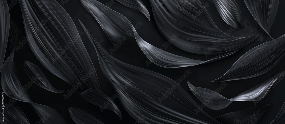 Abstract black floral pattern background