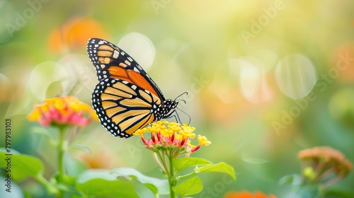 A monarch butterfly is perched on a flower.   © Awais
