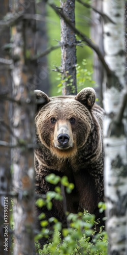 b'brown bear in the forest'