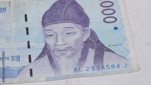 1000 thousand korean won currency bill money banknote 2