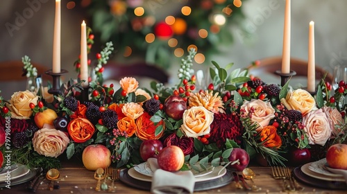 Seasonal Decor Festive Centerpiece: Photos featuring festive centerpieces for seasonal decor photo
