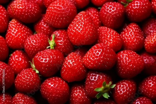 b'A close up image of a bunch of fresh strawberries' photo