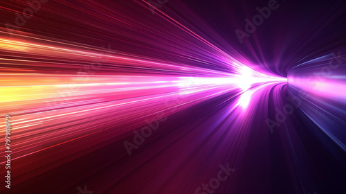 A colorful, swirling light that appears to be moving through a tunnel