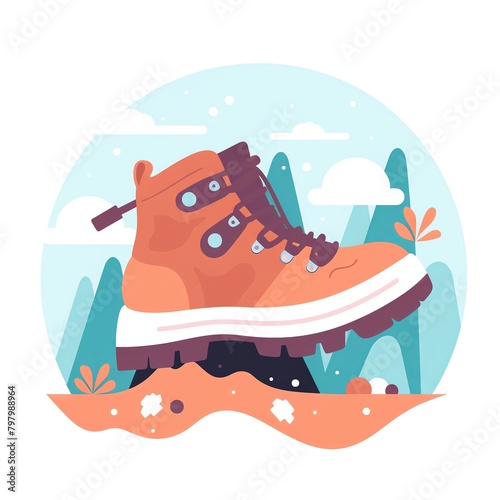 mountain boots, rugged mountain boots