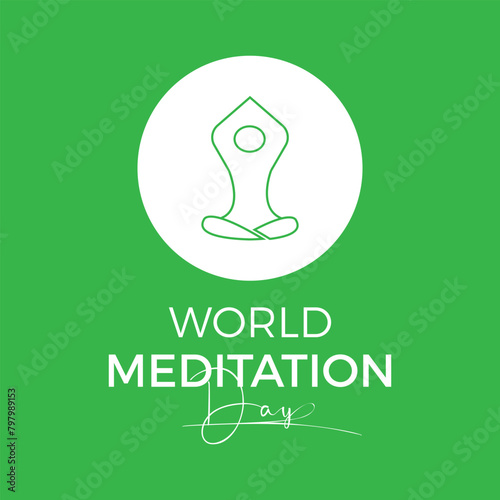 National Meditation wellbeing vector illustration. Fitness awareness vector template for banner, card, background.